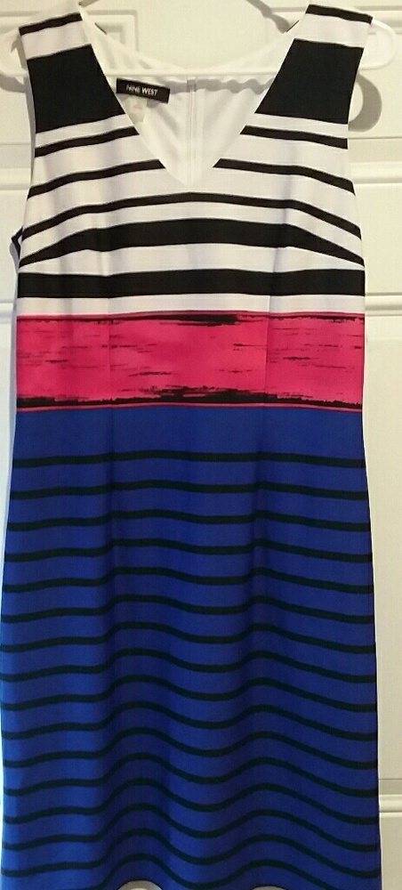Nine West Summer Dress Size 10 (Red White Blue)